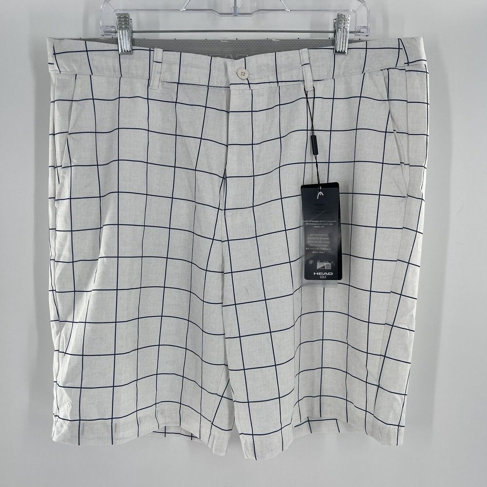 NEW Head Golf Brise 4-Way Stretch Shorts Size‎ 38 9" Inseam White/Deep Ocean